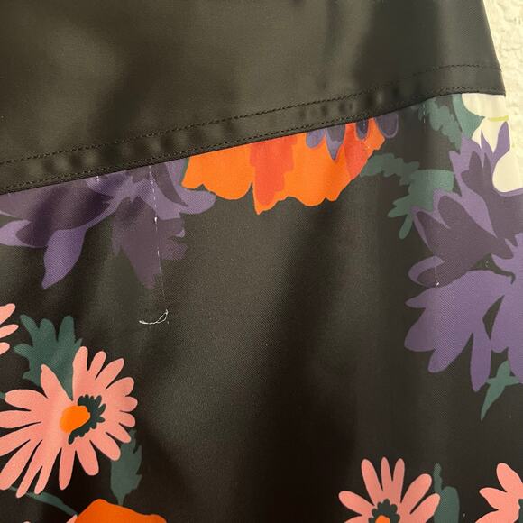 STAUD Austin Pants Size 4 Satin Floral Bloom Flares Black - Picture 15 of 16